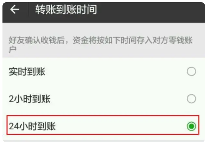 邵阳苹果手机维修分享iPhone微信转账24小时到账设置方法 