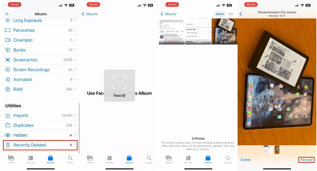 邵阳苹果14维修分享 iPhone14 上恢复已删除的照片 