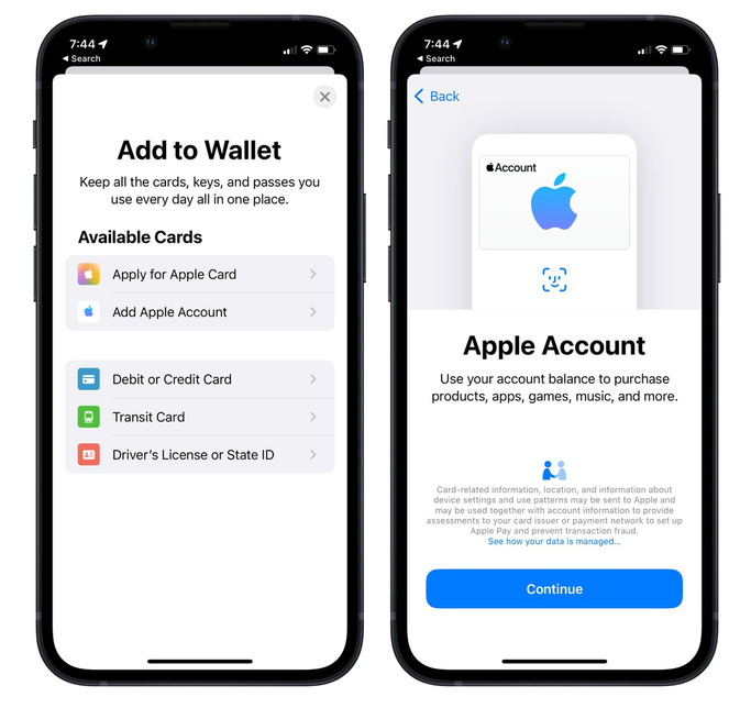 邵阳苹果手机维修分享iOS 15.5钱包App如何添加 Apple 账户 