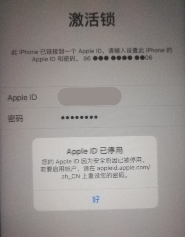 邵阳苹果手机维修分享iPhone 12 出现提示“Apple ID 已停用”怎么办 